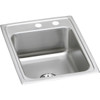 Elkay Lustertone Classic Stainless Steel 17" x 22" x 7-5/8", MR2-Hole Single Bowl Drop-in Sink with Perfect Drain