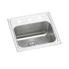 Elkay Lustertone Classic Stainless Steel 17" x 16" x 6-1/2", 2-Hole Single Bowl Drop-in ADA Sink with Perfect Drain