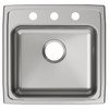 Elkay Lustertone Classic Stainless Steel 19-1/2" x 19" x 5", 3-Hole Single Bowl Drop-in ADA Sink