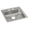 Elkay Lustertone Classic Stainless Steel 19-1/2" x 19" x 5", 2-Hole Single Bowl Drop-in ADA Sink
