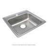 Elkay Lustertone Classic Stainless Steel 19-1/2" x 19" x 6-1/2", 1-Hole Single Bowl Drop-in ADA Sink