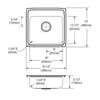 Elkay Lustertone Classic Stainless Steel 19-1/2" x 19" x 5-1/2", OS4-Hole Single Bowl Drop-in ADA Sink