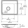 Elkay Lustertone Classic Stainless Steel 22" x 19-1/2" x 4", 3-Hole Single Bowl Drop-in Classroom ADA Sink