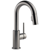 Delta Trinsic 9959-KSLS-DST Single Handle Pull-Down Bar/Prep Kitchen Limited Swivel in Black Stainless Finish