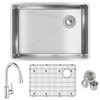 Elkay Crosstown 18 Gauge Stainless Steel 25-1/2" x 18-1/2" x 9" Single Bowl Undermount Sink & Faucet Kit with Bottom Grid & Drain