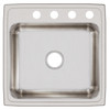 Elkay Lustertone Classic Stainless Steel 22" x 22" x 7-5/8" 4-Hole Single Bowl Drop-in Sink with Quick-clip