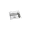 Elkay Lustertone Classic Stainless Steel 19" x 18" x 6-1/2" 1-Hole Single Bowl Drop-in ADA Sink with Perfect Drain