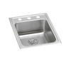 Elkay Lustertone Classic Stainless Steel 17" x 22" x 6-1/2", 2-Hole Single Bowl Drop-in ADA Sink with Perfect Drain
