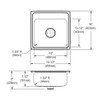 Elkay Lustertone Classic Stainless Steel 19-1/2" x 19" x 7-1/2", MR2-Hole Single Bowl Drop-in Sink with Perfect Drain