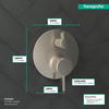 Hansgrohe 04231820 Ecostat Thermostatic Trim S with Volume Control and Diverter in Brushed Nickel