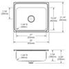 Elkay Lustertone Classic Stainless Steel 25" x 21-1/4" x 7-7/8", 0-Hole Single Bowl Drop-in Sink with Perfect Drain