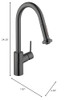 Hansgrohe 14877341 Talis S2 High Arc Kitchen Faucet, 2-Spray Pull-Down, 1.75 GPM in Brushed Black Chrome
