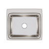 Elkay Lustertone Classic Stainless Steel 25" x 22" x 8-1/8", 0-Hole Single Bowl Drop-in Sink with Quick-clip