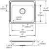 Elkay Lustertone Classic Stainless Steel 22" x 19-1/2" x 4" 2-Hole Single Bowl Drop-in ADA Sink