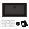 Elkay Quartz Classic 33" x 18-7/16" x 9-7/16" Single Bowl Undermount Sink Kit Black