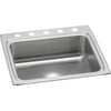 Elkay Lustertone Classic Stainless Steel 25" x 22" x 8-1/8", 5-Hole Single Bowl Drop-in Sink