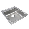 Elkay Lustertone Classic Stainless Steel 19-1/2" x 22" x 6-1/2", OS4-Hole Single Bowl Drop-in ADA Sink