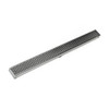 Infinity Drain S-LT 6596 SS 96" S-PVC Series Low Profile Complete Kit with 2 1/2" Perforated Offset Slot Grate in Satin Stainless Finish