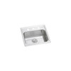 Elkay Lustertone Classic Stainless Steel 19-1/2" x 19" x 6-1/2", 1-Hole Single Bowl Drop-in ADA Sink with Perfect Drain