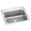 Elkay Lustertone Classic Stainless Steel 22" x 19-1/2" x 7-5/8", 1-Hole Single Bowl Drop-in Sink with Perfect Drain