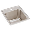 Elkay Lustertone Classic Stainless Steel 15" x 17-1/2" x 10" 1-Hole Single Bowl Drop-in Sink