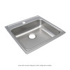 Elkay Lustertone Classic Stainless Steel 22" x 22" x 5-1/2" 3-Hole Single Bowl Drop-in ADA Sink