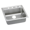 Elkay Lustertone Classic Stainless Steel 22" x 22" x 5", 2-Hole Single Bowl Drop-in ADA Sink with Quick-clip