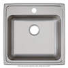 Elkay Lustertone Classic Stainless Steel 22" x 22" x 6-1/2" 2-Hole Single Bowl Drop-in ADA Sink