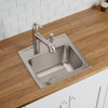 Elkay Lustertone Classic Stainless Steel 17" x 16" x 10-1/8" 3-Hole Single Bowl Drop-in Sink