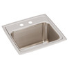 Elkay Lustertone Classic Stainless Steel 17" x 16" x 10-1/8" 2-Hole Single Bowl Drop-in Sink
