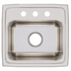Elkay Lustertone Classic Stainless Steel 17" x 16" x 10-1/8", 3-Hole Single Bowl Drop-in Sink with Quick-clip