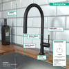 Hansgrohe 72801671 Talis N High Arc Kitchen Faucet, O-Style 2-Spray Pull-Down with sBox, 1.75 GPM in Matte Black