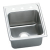 Elkay Lustertone Classic Stainless Steel 17" x 22" x 10-1/8" 3-Hole Single Bowl Drop-in Sink with Quick-clip