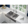 Elkay Crosstown 18 Gauge Stainless Steel 35-7/8" x 20-1/4" x 9", Equal Double Bowl Farmhouse Sink with Aqua Divide