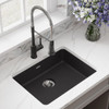 Elkay Quartz Classic 25" x 18-1/2" x 5-1/2" Single Bowl Undermount ADA Sink with Perfect Drain Black