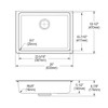 Elkay Quartz Classic 25" x 18-1/2" x 5-1/2" Single Bowl Undermount ADA Sink with Perfect Drain Black