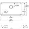 Elkay Lustertone Classic Stainless Steel 30-1/2" x 18-1/2" x 4-3/8", Single Bowl Undermount ADA Sink