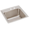 Elkay Lustertone Classic Stainless Steel 19-1/2" x 19" x 10-1/8" MR2-Hole Single Bowl Drop-in Laundry Sink