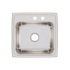 Elkay Lustertone Classic Stainless Steel 19-1/2" x 19" x 10-1/8" MR2-Hole Single Bowl Drop-in Laundry Sink