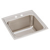 Elkay Lustertone Classic Stainless Steel 19-1/2" x 19" x 10-1/8", 2-Hole Single Bowl Drop-in Laundry Sink