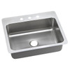 Elkay Lustertone Classic Stainless Steel 27" x 22" x 8" 3-Hole Single Bowl Dual Mount Sink