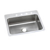 Elkay Lustertone Classic Stainless Steel 27" x 22" x 8" 4-Hole Single Bowl Dual Mount Sink