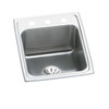 Elkay Lustertone Classic Stainless Steel 17" x 22" x 10-1/8" 3-Hole Single Bowl Drop-in Sink with Perfect Drain