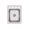 Elkay Lustertone Classic Stainless Steel 17" x 22" x 10-1/8" OS4-Hole Single Bowl Drop-in Sink with Perfect Drain