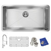 Elkay Crosstown 16 Gauge Stainless Steel 32-1/2" x 18" x 10" Single Bowl Undermount Sink Kit with Faucet