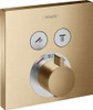 Hansgrohe 15763141 ShowerSelect Thermostatic Trim for 2 Functions, Square in Brushed Bronze