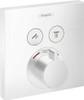 Hansgrohe 15763701 ShowerSelect Thermostatic Trim for 2 Functions, Square in Matte White