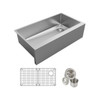 Elkay Crosstown 16 Gauge Stainless Steel 35-7/8" x 20-1/4" x 9" Single Bowl Tall Farmhouse Sink Kit