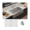 Elkay Crosstown 16 Gauge Stainless Steel 35-7/8" x 20-1/4" x 9" Single Bowl Tall Farmhouse Sink Kit