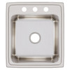 Elkay Lustertone Classic Stainless Steel 19-1/2" x 22" x 10-1/8" 3-Hole Single Bowl Drop-in Sink with Quick-clip